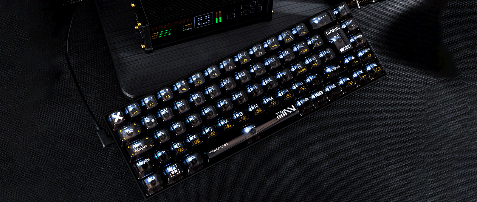 TERPORT 65% Teclado Mecanico Español Z11 Obsidian Transparente