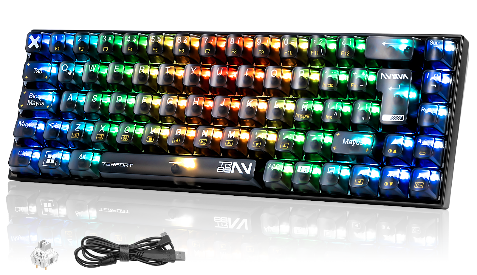 Teclado Gamer Español Z11 Keycaps Transparentes