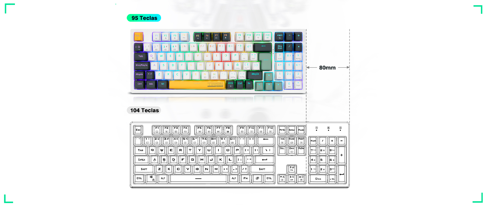 Diagrama de diseño del teclado al 90%