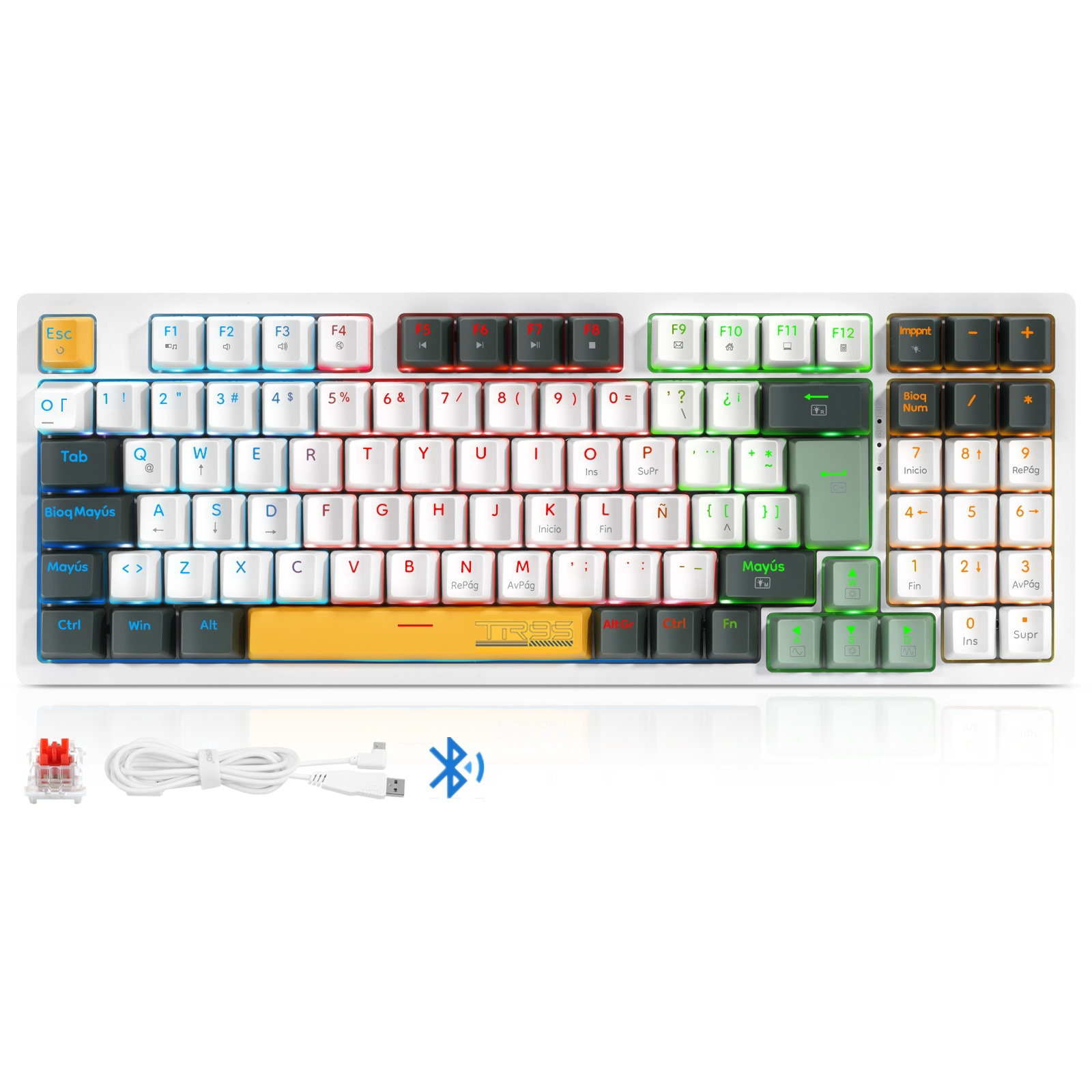 TERPORT Teclado 90% TR95 Mecánico Inalambrico Bosque RGB