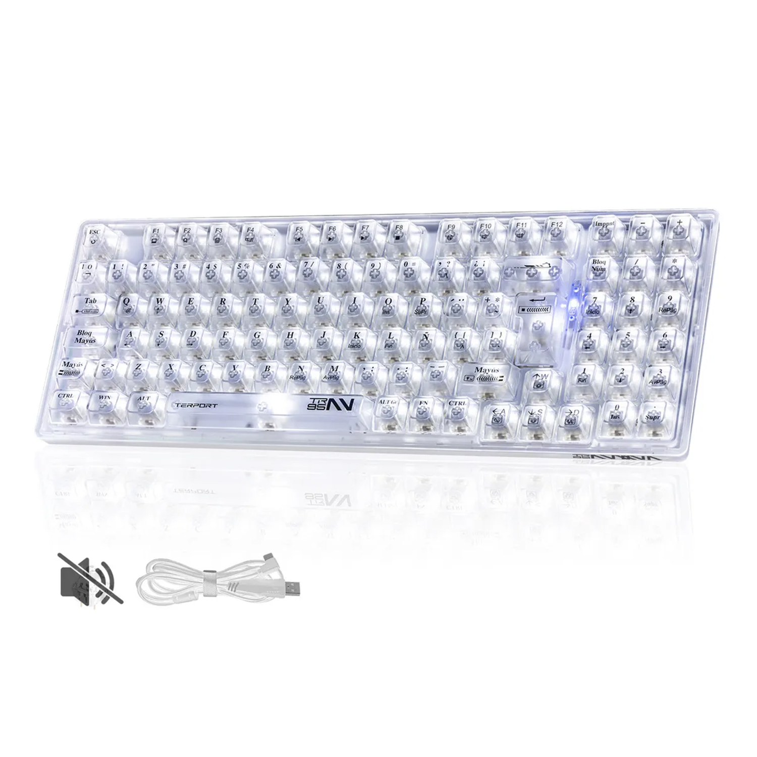 Teclado Mecánico Translúcido Español TR95‑E144 90 %
